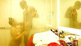 she's cheating with that big black cock in the shower, fucking hard