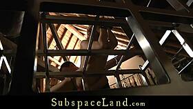 hardcore blonde endures punishment and deepthroat in garage bdsm session