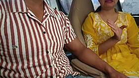 convinced her to flash boobs in the car during risky outdoor drive