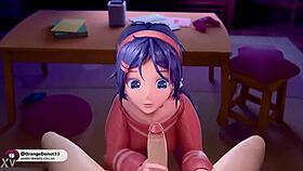 3D Cartoon Anime Hentai Girl Gets Her Pussy Creampied With Cumshot On Cock