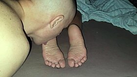 he licked the soles of his stepmother and cum on them