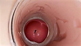 Whoa, camera catches huge sperm blast deep in pussy! 😲