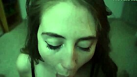 playful girl gives a blowjob