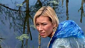 Deniska engages in outdoor games with masked men