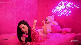 Morena Safada Undresses, Licks Her Big Tits, And Masturbates With Intense Passion.