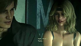 Claire Redfield shows off her athletic body in topless fitness routine