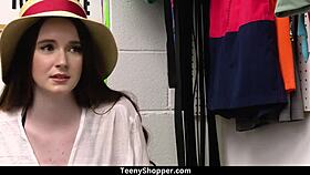 Teen Burglar Hazel Moore Gets Caught And Pleasured By Mall Cop Dorian Del Isla