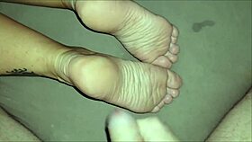 he licked the soles of his stepmother and cum on them