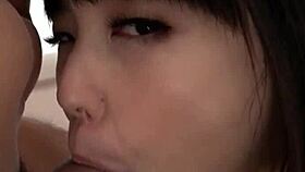 asian cutie yume aoi throats two hard cocks in wild action