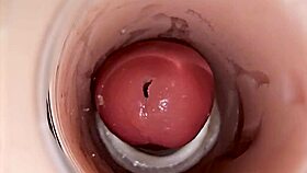 Whoa, camera catches huge sperm blast deep in pussy! 😲