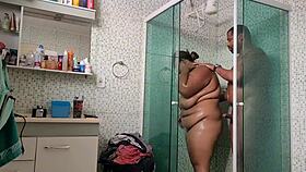 Mother-in-law fucks stepson and gets cum on face!