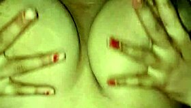 indian housewife moans while hard dildo fucks her juicy wet pussy