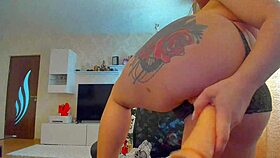 I Love Sucking My Big Dildo While Showing Natural Tits