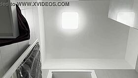 Hottest redhead in the bathroom with a t-shirt and panties then takes off her underwear to show her ass and pussy, so sexy