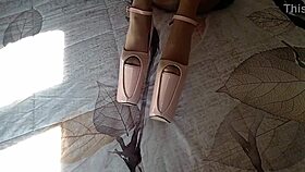 Milf gives perfect blowjob in mirror