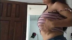 why is the hot milf flashing her big tits and vagina on video call?