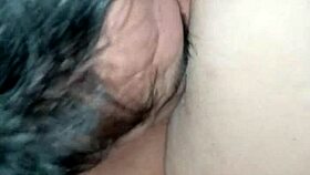 Intense pussy sucking in 69 position with oral action in a thong!