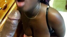 18yo naughty girl on knees sucks big dick, talking dirty intensely.