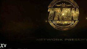 brunette intensely fingers her wet trimmed pussy with small natural tits