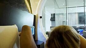 hotel maid couldn't resist the big black cock and sucked it in sheer red.