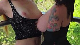 fucking my friend hard on the balcony, yeah!