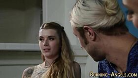 Tattooed goth sluts ride hard.