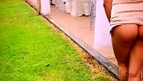 latina wife showing off her ass at friend's wedding