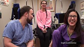 Girl Journalist Interrupted By Brunette With Toys And Vibrator.