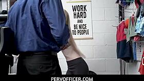 PERVOFFICER - HARDSEX WITH THE SECURITY GUARD IN HIS OFFICE - EMMA STARLETTO