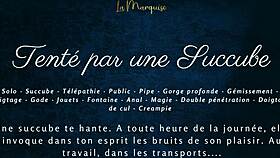 tempted by a succubus in public with french dirty talk