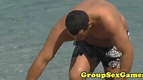 Are These Babes Facialized On The Beach?