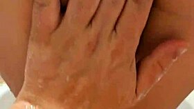 Before mutual masturbation in bathroom, sexy wife loves to suck dick.