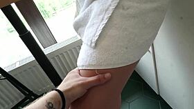 Can you believe this quick kitchen fuck ends with creampie?