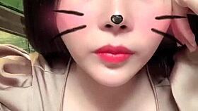 Asian girl with big tits live on bigo