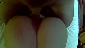 A quick hotel fuck ends with a huge cumshot on her tight asshole