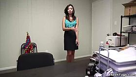 mexican teen gives handjob to big cock