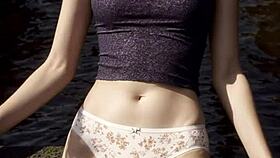 Lingerie models pose gracefully along Amsterdam canals