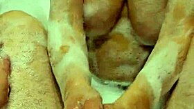 Before mutual masturbation in bathroom, sexy wife loves to suck dick.