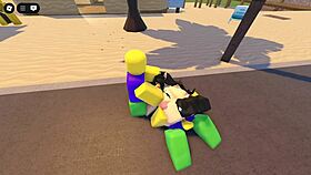 I saw Emma getting roughly banged by three guys on the Roblox Whorblox street, it was wild