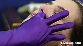 Naughty Peach Gets Cum Load on Her Face Eating All the Juice