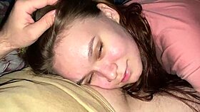 late night cream mask for my stepdaughter pov blowjob cum on face