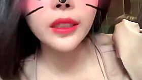 Asian girl with big tits live on bigo