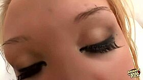 Blonde whore gets anal banged in gangbang with deepthroat and cum eating