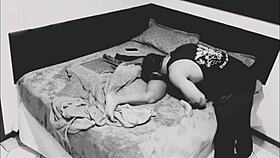 hidden camera catches neighbor with redhead housewife in flashing