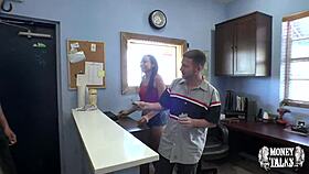 Money talks, Kirsten Lee lubes the tube.