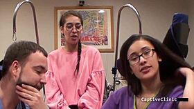 Girl Journalist Interrupted By Brunette With Toys And Vibrator.