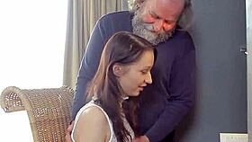 Young girl tempted and nailed by senior teacher