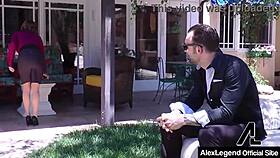 Alex Legend rides deep in outdoor hairy skirt adventure.