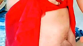 Red hot sissy dominates shemale lover in anal strapon action. Petite 18+ bodybuilder in lingerie and panties