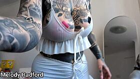 Sexy sleepwear try-on haul with curvy amateur huge boobs